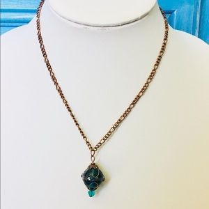 💰3/$15 Lamp work Glass Pendant Necklace M59